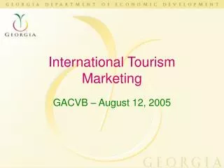 International Tourism Marketing