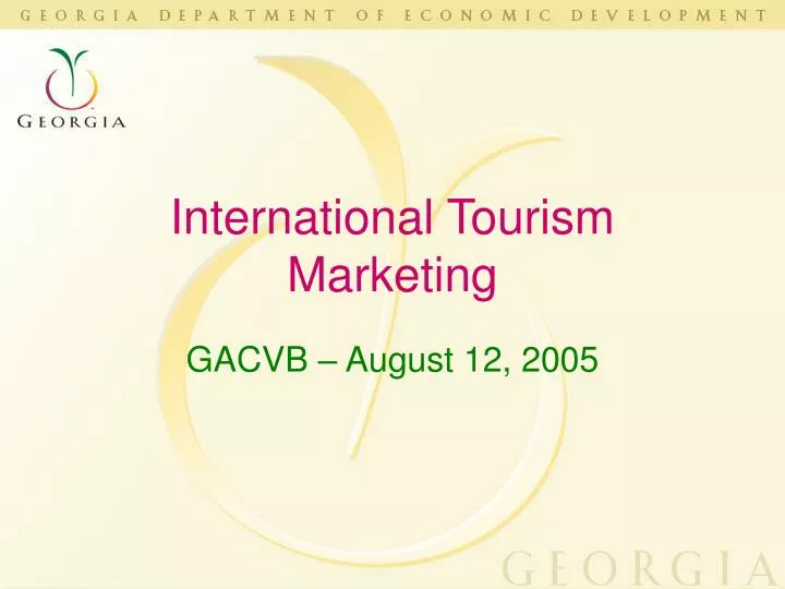 international tourism marketing