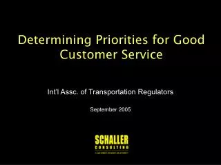 Determining Priorities for Good Customer Service