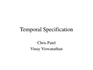 Temporal Specification