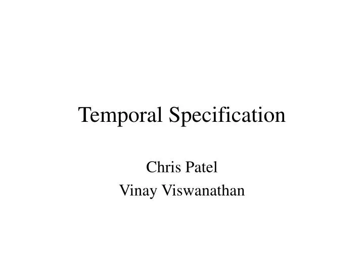 temporal specification