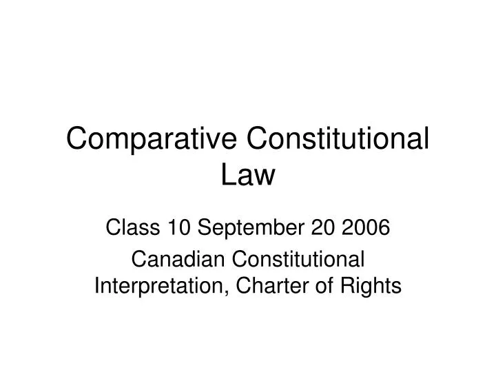 comparative constitutional law