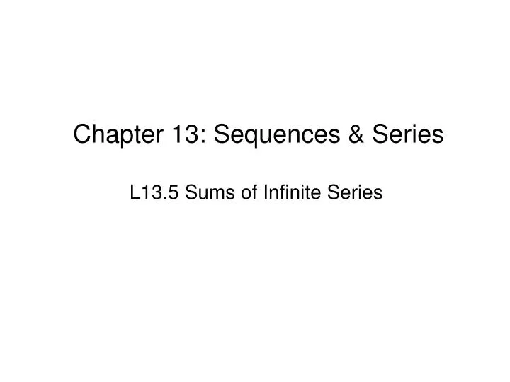 chapter 13 sequences series