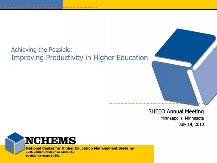 achieving the possible improving productivity in higher education