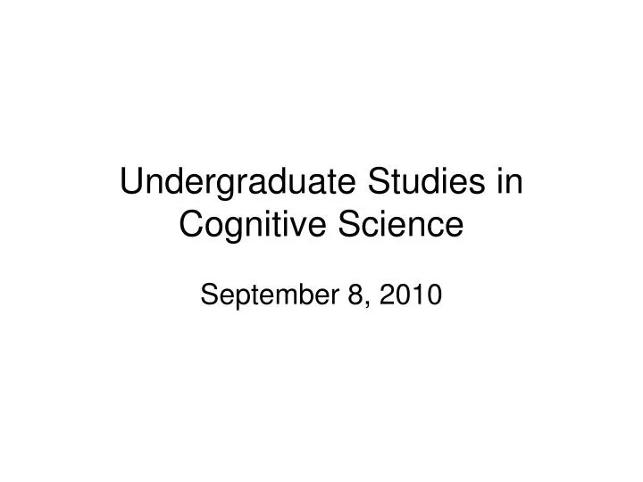 undergraduate studies in cognitive science
