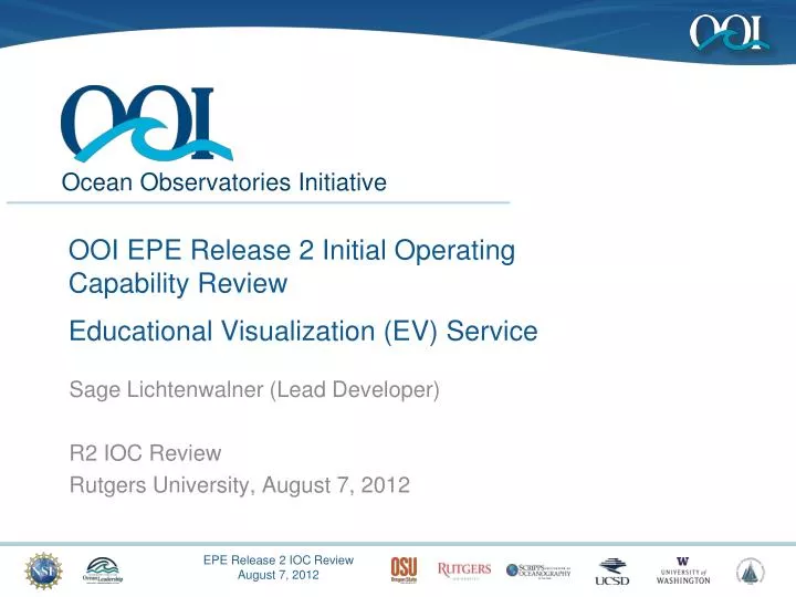 ooi epe release 2 initial operating capability review educational visualization ev service