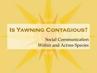 Is Yawning Contagious?