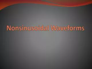 Nonsinusoidal Waveforms