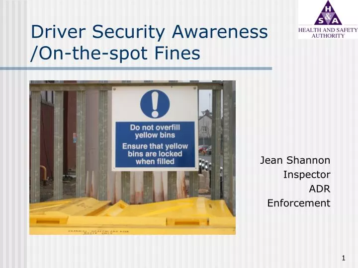 driver security awareness on the spot fines