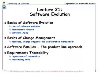 Lecture 21: Software Evolution