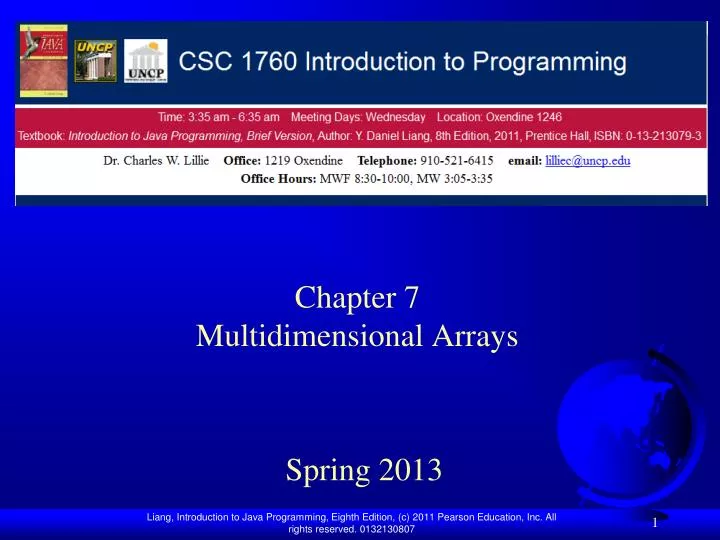 chapter 7 multidimensional arrays