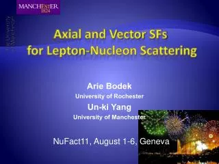 Axial and Vector SFs for L epton -Nucleon Scattering