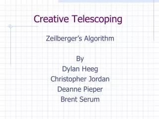 Creative Telescoping