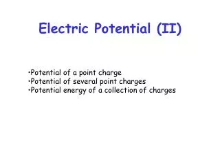 Electric Potential (II)
