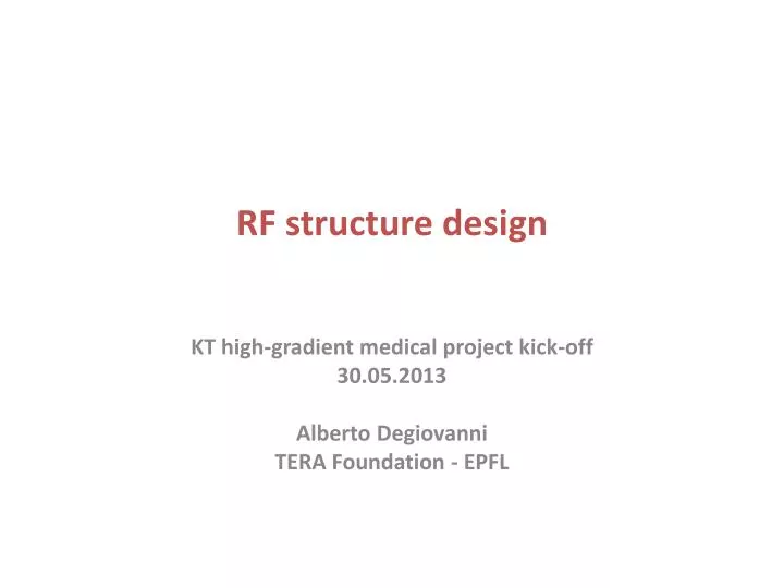 rf structure design