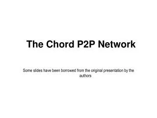 The Chord P2P Network