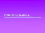 Systematic Reviews.
