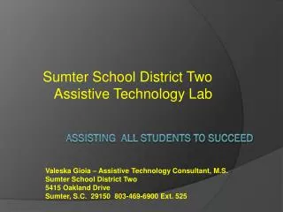 sumter school district two assistive technology lab