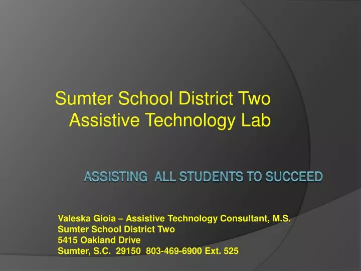 sumter school district two assistive technology lab