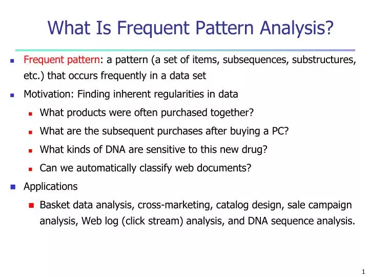 what is frequent pattern analysis