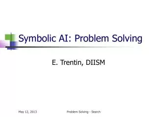 Symbolic AI: Problem Solving
