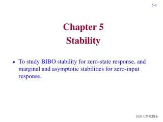 Chapter 5 Stability