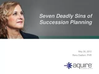 Seven Deadly Sins of Succession Planning