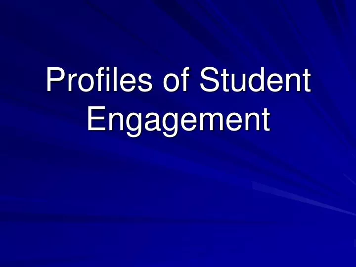 profiles of student engagement