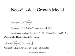 Neo-classical Growth Model