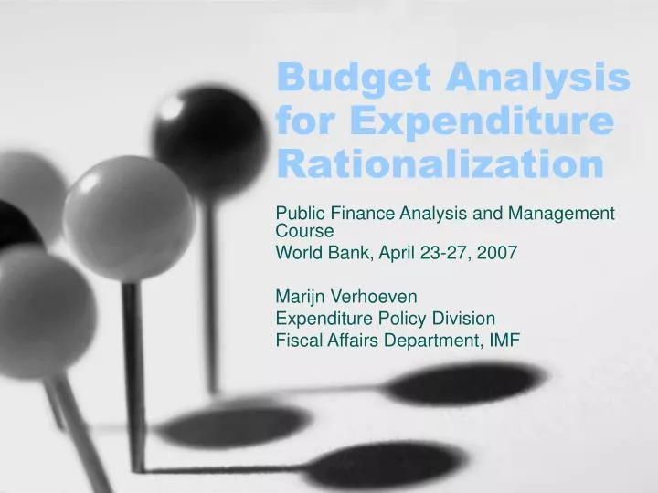 budget analysis for expenditure rationalization
