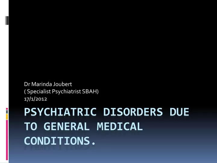 dr marinda joubert specialist psychiatrist sbah 17 1 2012