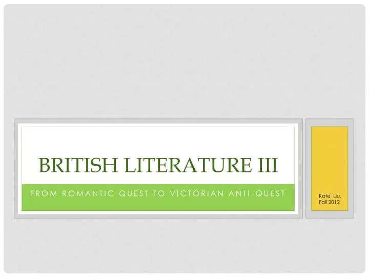 british literature iii