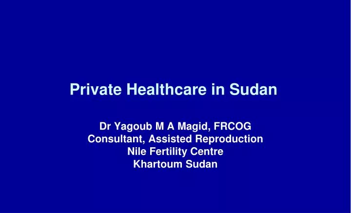 private healthcare in sudan