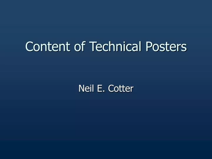 content of technical posters
