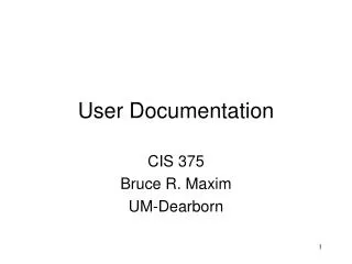 User Documentation