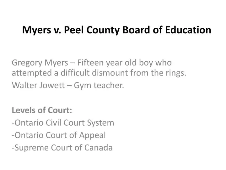 myers v peel county board of education