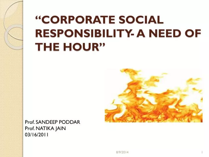 corporate social responsibility a need of the hour