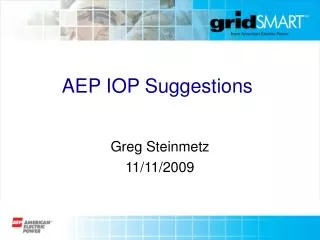 AEP IOP Suggestions