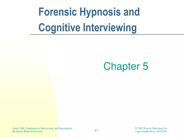 forensic hypnosis and cognitive interviewing