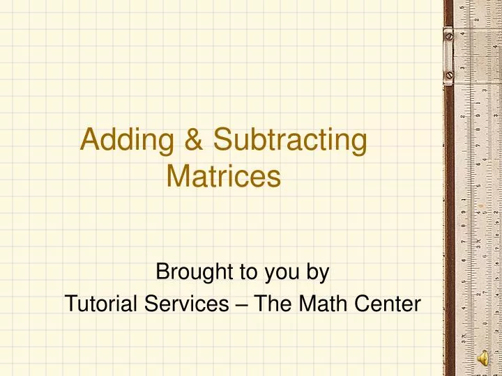 adding subtracting matrices