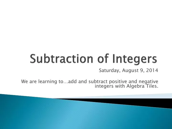 subtraction of integers