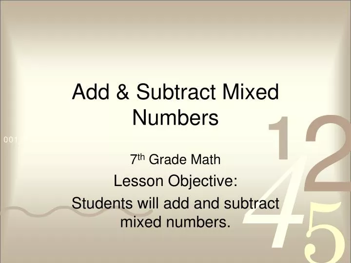 add subtract mixed numbers
