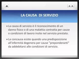 la causa di servizio
