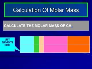 Calculation Of Molar Mass