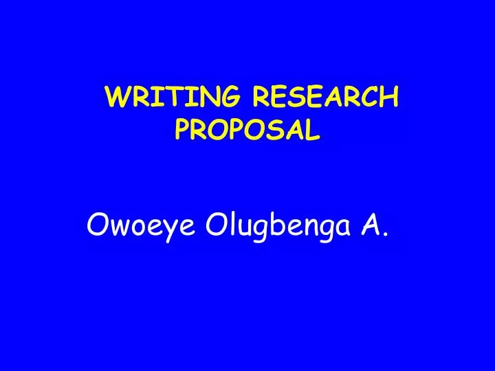 writing research proposal