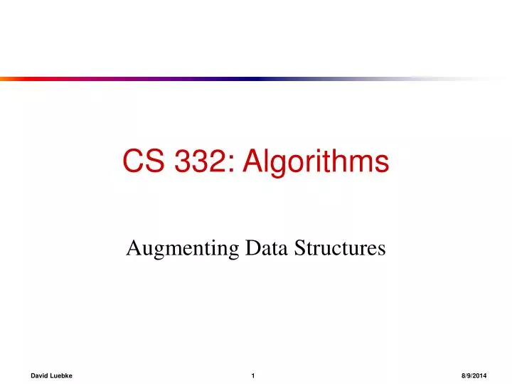 cs 332 algorithms