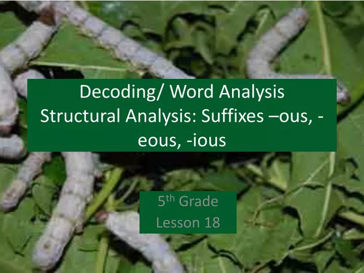 decoding word analysis structural analysis suffixes ous eous ious