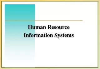 Human Resource Information Systems