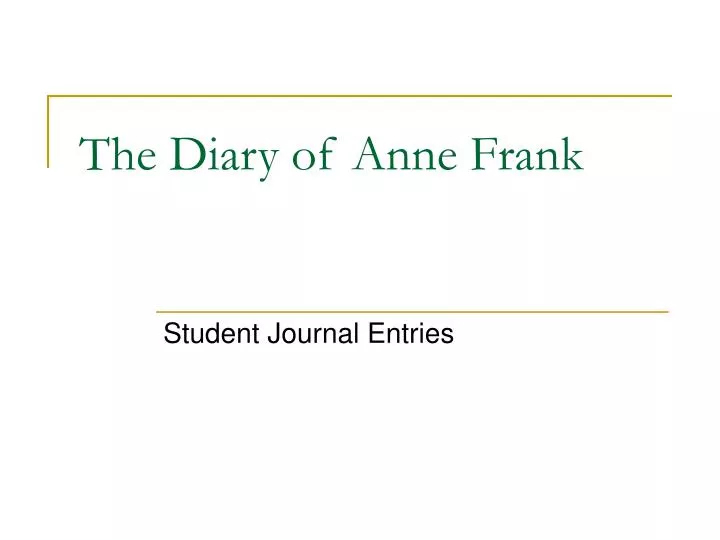 the diary of anne frank