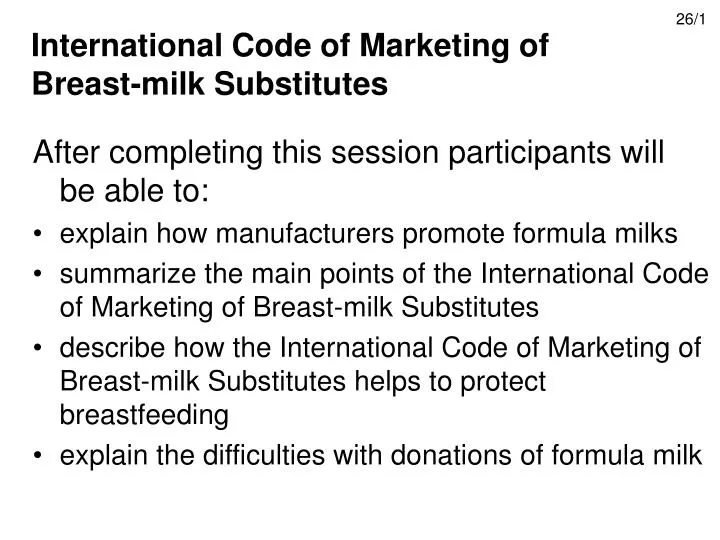 international code of marketing of breast milk substitutes